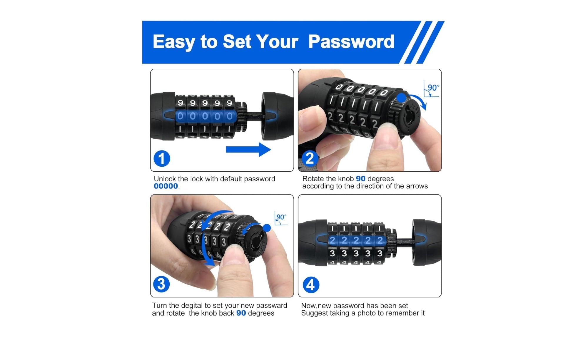 Bikes 5-Digit Combo Ebike Lock
